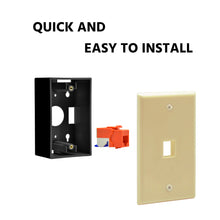 1Port Keystone Wallplate Ivory Smooth Face