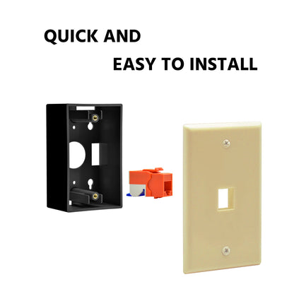 1Port Keystone Wallplate Ivory Smooth Face