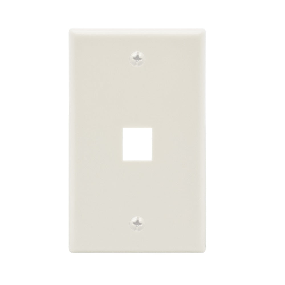 1Port Keystone Wallplate White Smooth Face