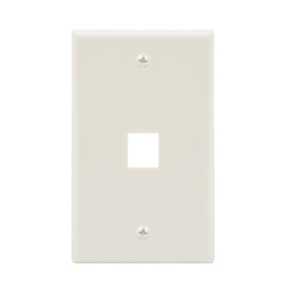 1Port Keystone Wallplate White Smooth Face