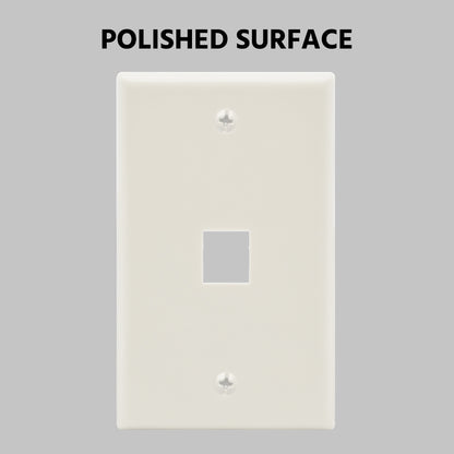 1Port Keystone Wallplate White Smooth Face