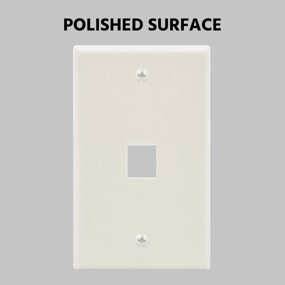 1Port Keystone Wallplate White Smooth Face