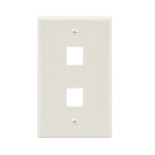 2Port Keystone Wallplate White Smooth Face