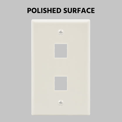 2Port Keystone Wallplate White Smooth Face