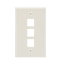 3Port Keystone Wallplate White Smooth Face