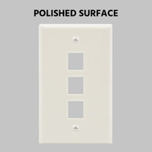 3Port Keystone Wallplate White Smooth Face