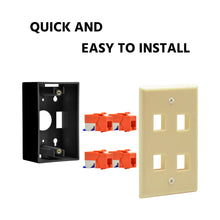 4Port Keystone Wallplate Ivory Smooth Face