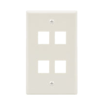 4Port Keystone Wallplate White Smooth Face