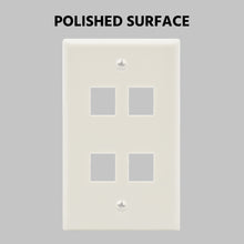 4Port Keystone Wallplate White Smooth Face