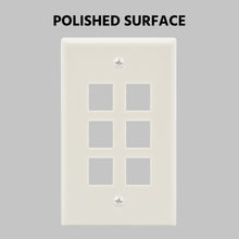 6Port Keystone Wallplate White Smooth Face