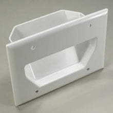 3-Gang Recessed Low Voltage Cable Plate, White