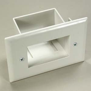 Easy Mount Recessed Low Voltage Cable Plate, White