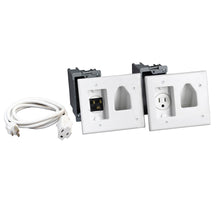 Recessed Pro-Power Kit with Straight Blade Inlet, White
