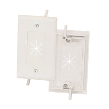 1-Gang Feed-Through Wall Plate with Flexible Opening, White