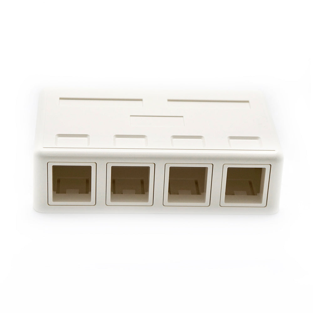 4 Port RJ45 Surface Mount Box White (Box Only)