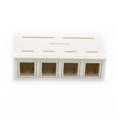 4 Port RJ45 Surface Mount Box White (Box Only)