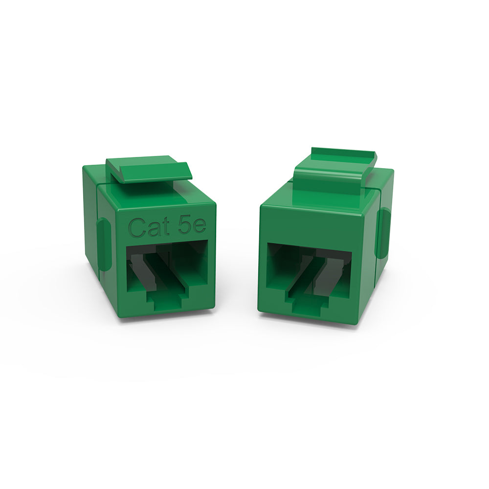 Cat.5E Inline Coupler w/Keystone Latch Green
