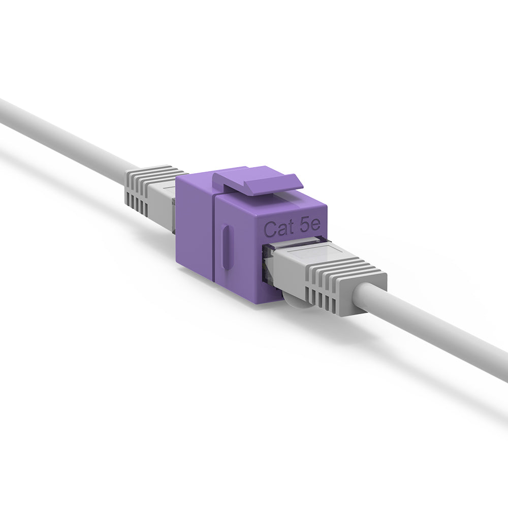 Cat.5E Inline Coupler w/Keystone Latch Purple