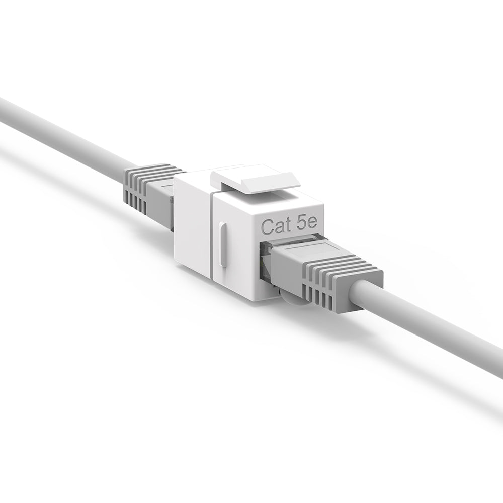 Cat.5E Inline Coupler w/Keystone Latch White
