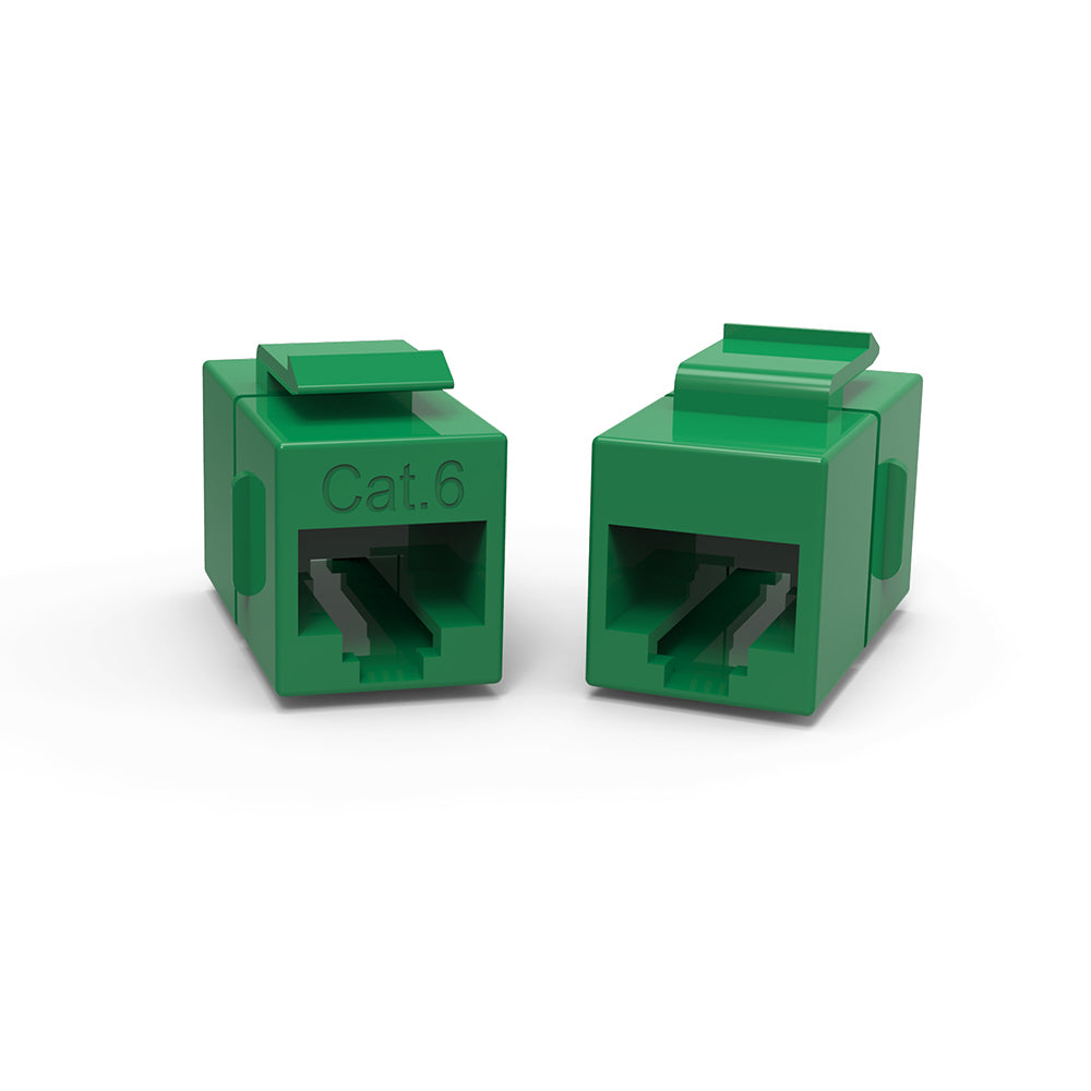 Cat.6 Inline Coupler w/Keystone Latch Green