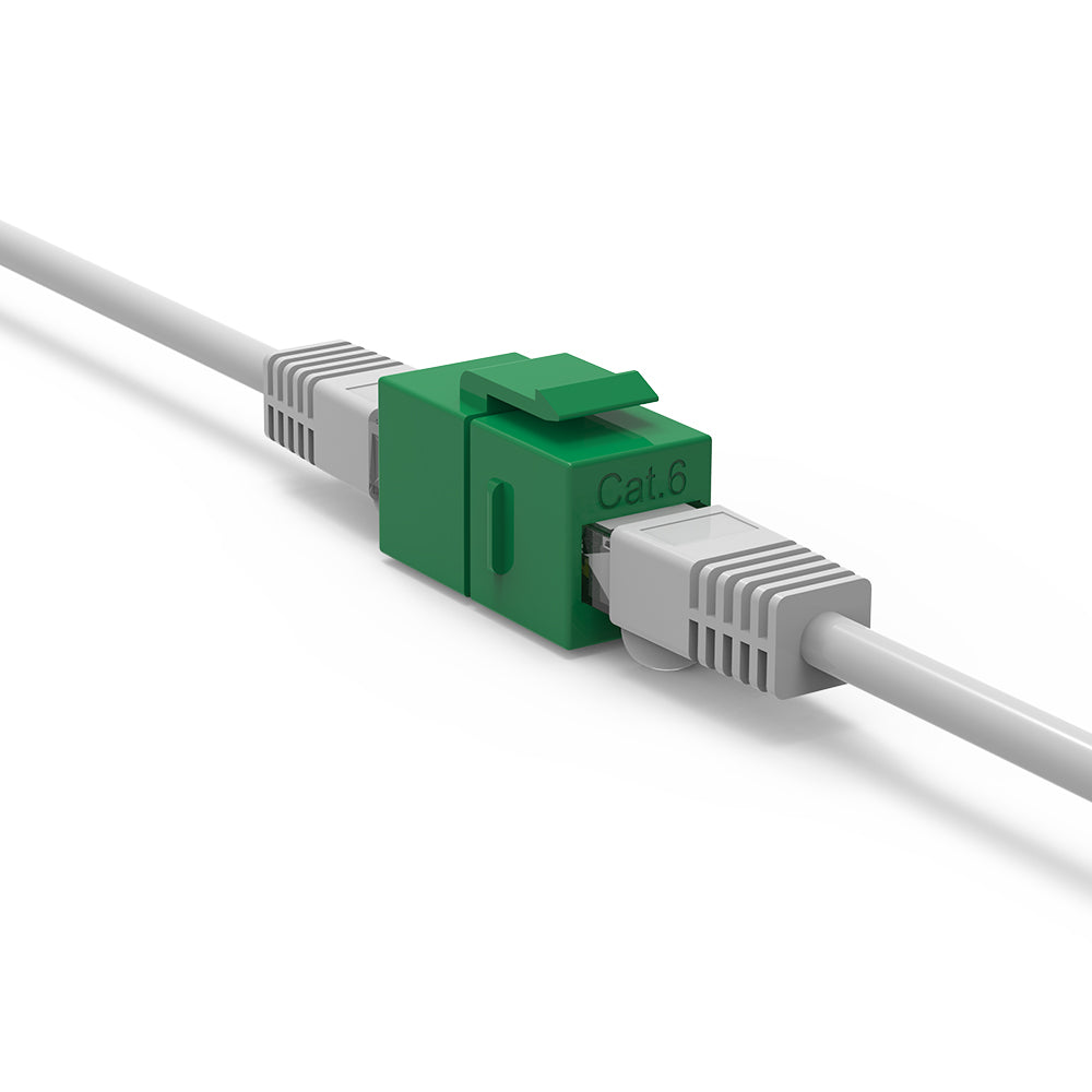 Cat.6 Inline Coupler w/Keystone Latch Green