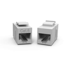 Cat.6 Inline Coupler w/Keystone Latch Gray
