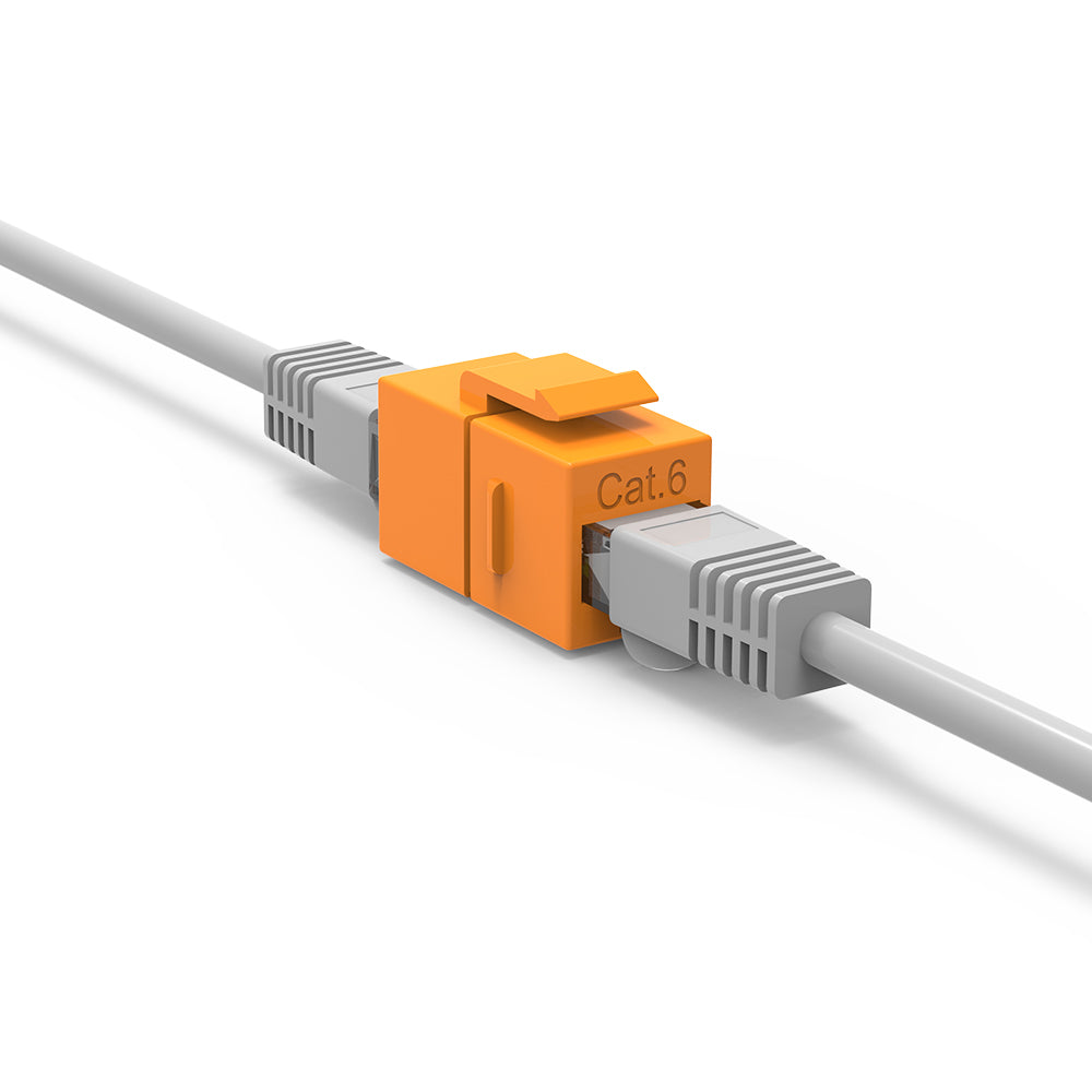 Cat.6 Inline Coupler w/Keystone Latch Orange