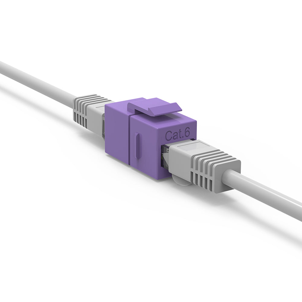 Cat.6 Inline Coupler w/Keystone Latch Purple