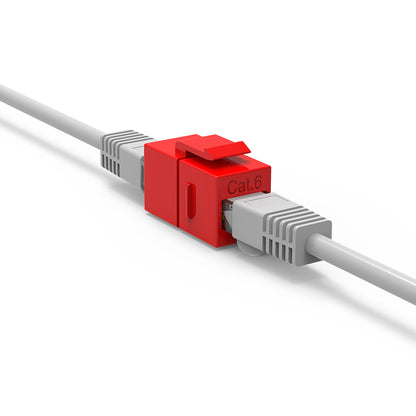 Cat.6 Inline Coupler w/Keystone Latch Red
