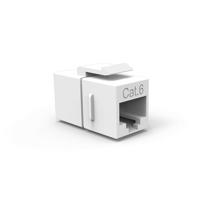 Cat.6 Inline Coupler w/Keystone Latch White