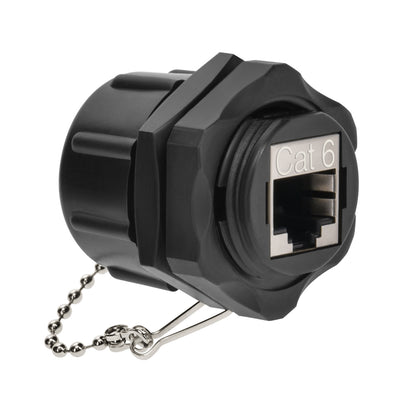 Cat.6 RJ45 Shielded Industrial Panelmount Bulkhead Coupler with Dust Cap