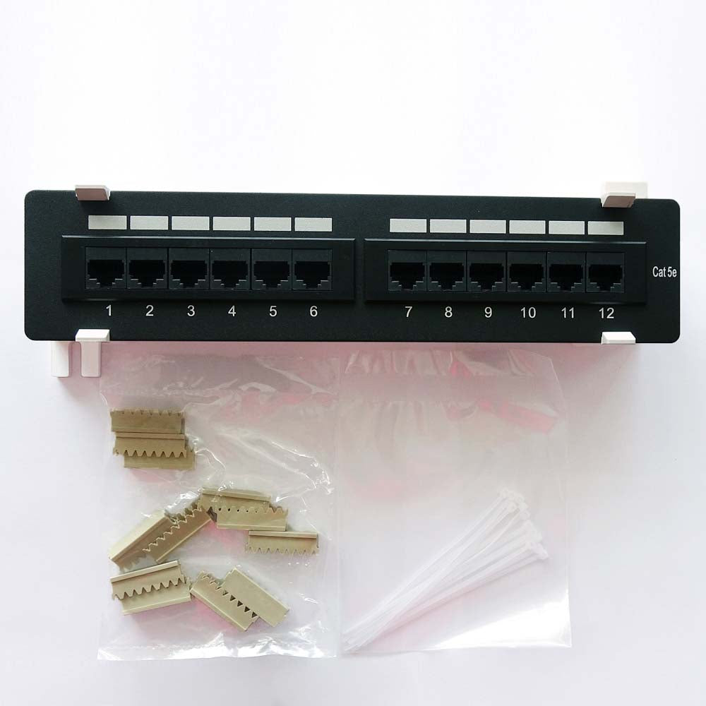 Cat.5E 110 Type Patch Panel 12Port Vertical w/Bracket