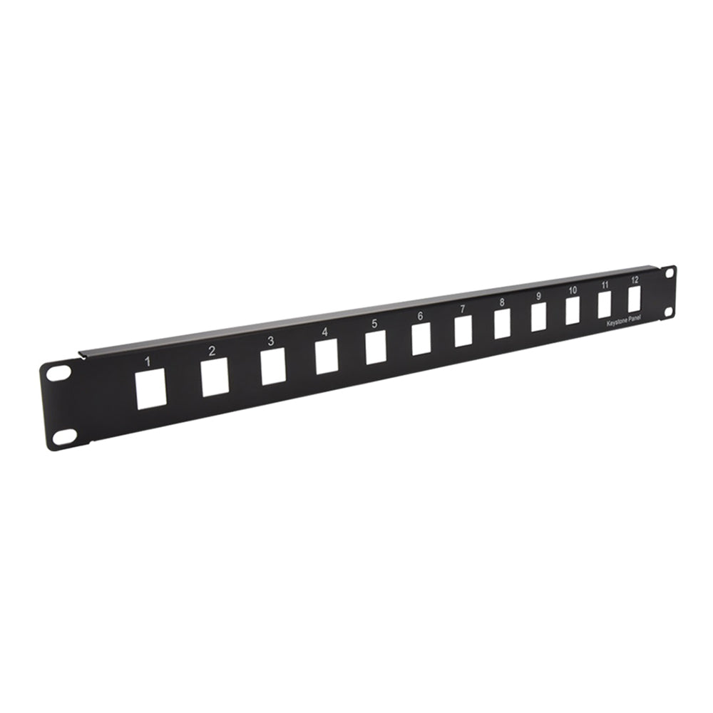 1U 19" 12port Blank Panel for Keystone Jack