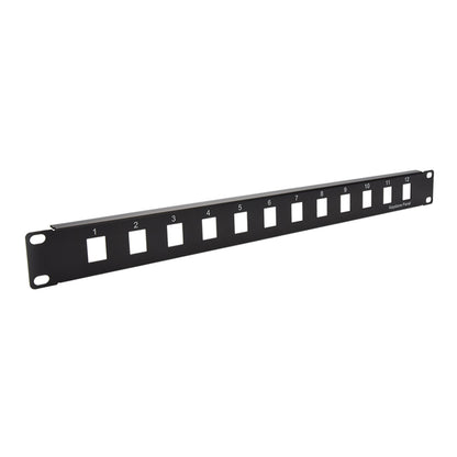 1U 19" 12port Blank Panel for Keystone Jack