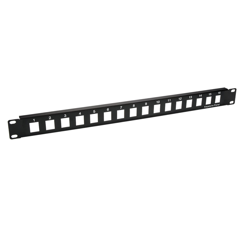 1U 19" 16port Blank Panel for Keystone Jack