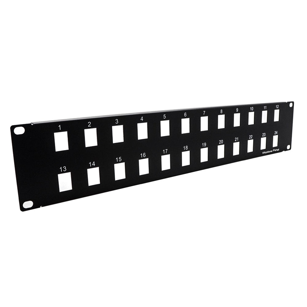 2U 19" 24port Blank Panel for Keystone Jack