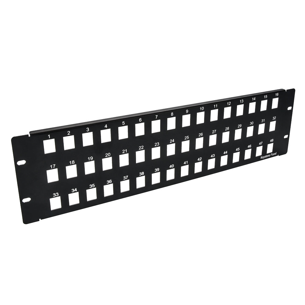 3U 19" 48port Blank Panel for Keystone Jack