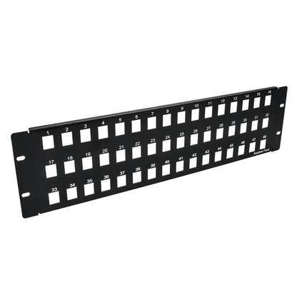 3U 19" 48port Blank Panel for Keystone Jack