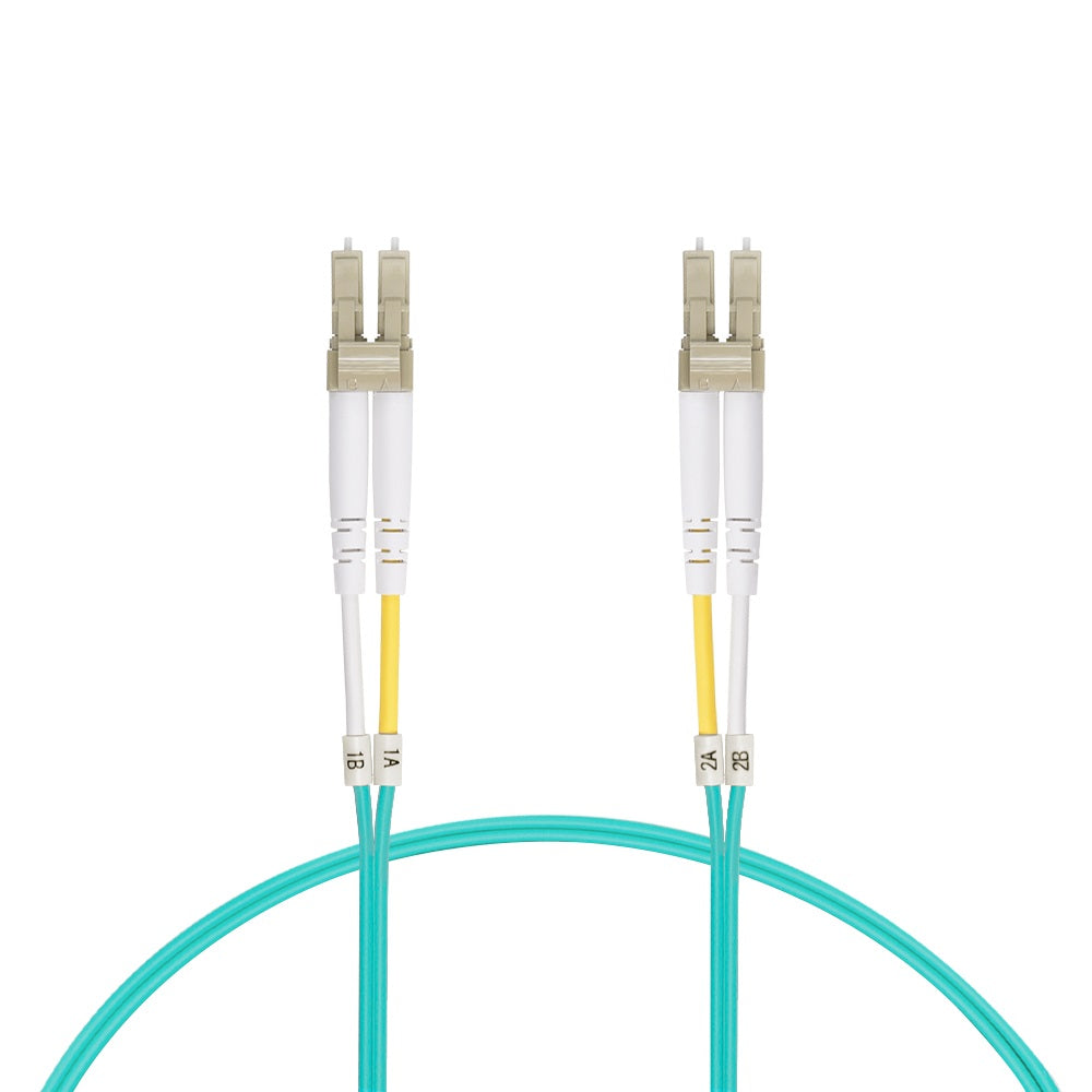 1m LC/UPC-LC/UPC OM3 Multimode Duplex OFNR 2.0mm Aqua Fiber Optic Patch Cable