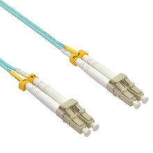 40m LC/UPC-LC/UPC OM3 Multimode Duplex OFNR Aqua Fiber Optic Patch Cable