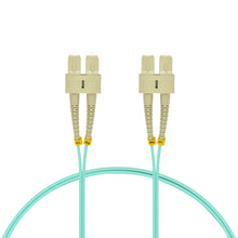 5m SC/UPC SC/UPC OM4 Multimode Duplex Aqua Fiber Optic Patch Cable