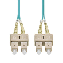 1m SC/UPC-SC/UPC OM3 Multimode Duplex OFNR 2.0mm Aqua Fiber Optic Patch Cable