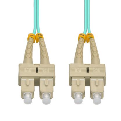 3m SC/UPC SC/UPC OM4 Multimode Duplex Aqua Fiber Optic Patch Cable