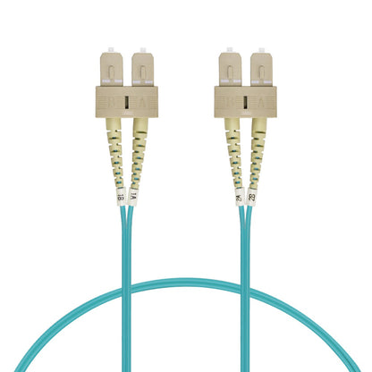 1m SC/UPC-SC/UPC OM3 Multimode Duplex OFNR 2.0mm Aqua Fiber Optic Patch Cable