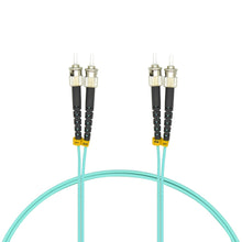 2m ST/UPC ST/UPC OM3 Multimode Duplex  OFNR 2.0mm Aqua Fiber Optic Patch Cable