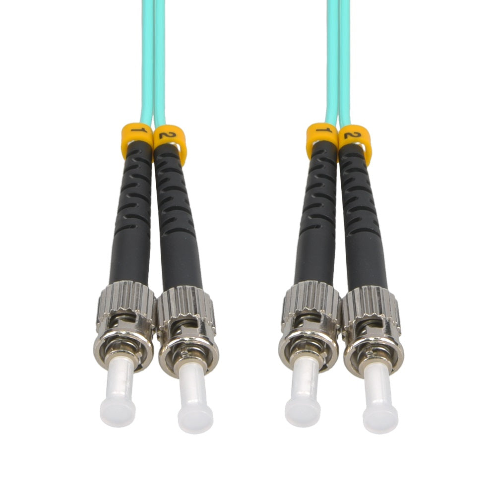 2m ST/UPC ST/UPC OM3 Multimode Duplex  OFNR 2.0mm Aqua Fiber Optic Patch Cable