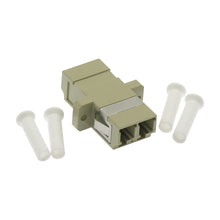 LC/UPC Multimode Duplex  Fiber Optic Coupler with Flange, Beig