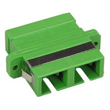 SC/APC Singlemode Duplex Fiber Optic Coupler with Flange, Green
