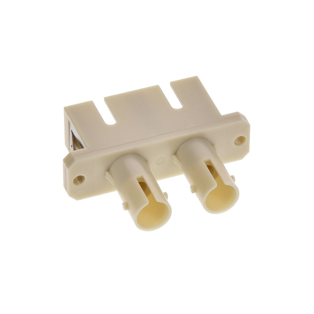 ST-SC Multimode Duplex Fiber Optic Adapter with Flange, Beig