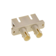 ST-SC Multimode Duplex Fiber Optic Adapter with Flange, Beig